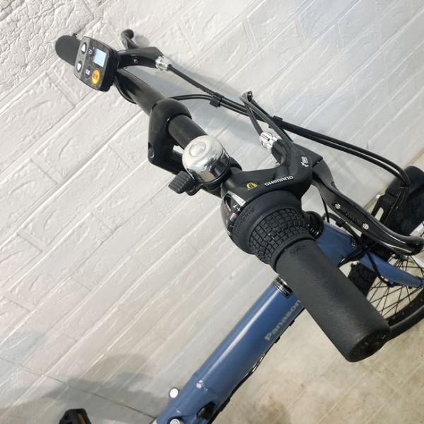 中古電動自転車 折りたたみ パナソニック オフタイム ブルー 前18×後20インチ YF007 
