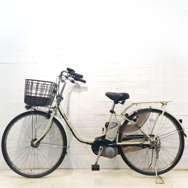 中古電動自転車 パナソニック ビビ スタイル DX アイボリーホワイト 26インチ YF049