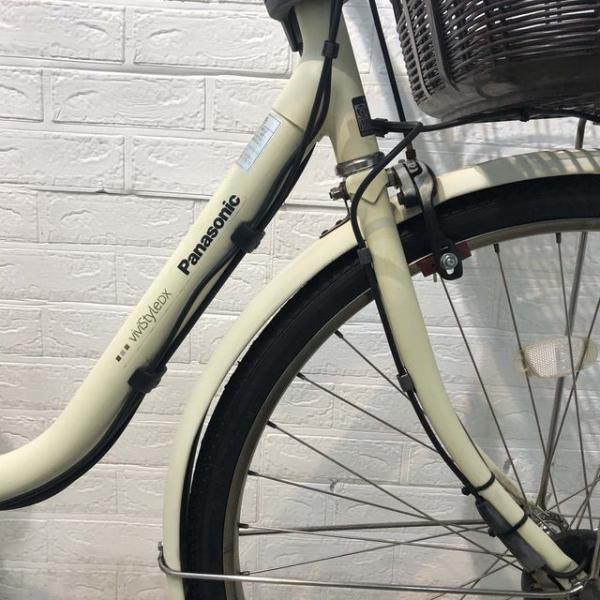 中古電動自転車 パナソニック ビビ スタイル DX アイボリーホワイト 26インチ YF049