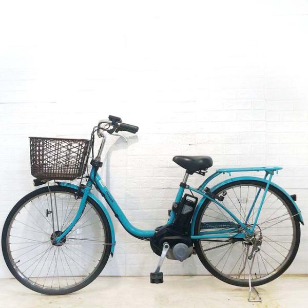 中古電動自転車 パナソニック ビビ スタイル DX ブルー 26インチ YF052