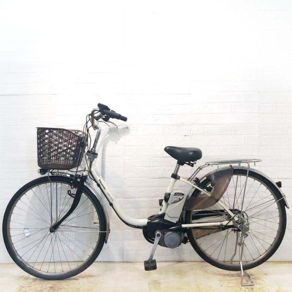 中古電動自転車 パナソニック ビビ DX ホワイト 26インチ YF064 