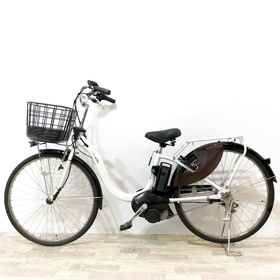 中古電動自転車 ヤマハ PAS ウィズ  ホワイト 26インチ KK004