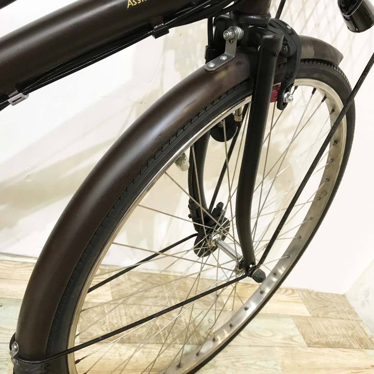 中古電動自転車 ブリヂストン アシスタポルク ブラウン 26インチ KK019