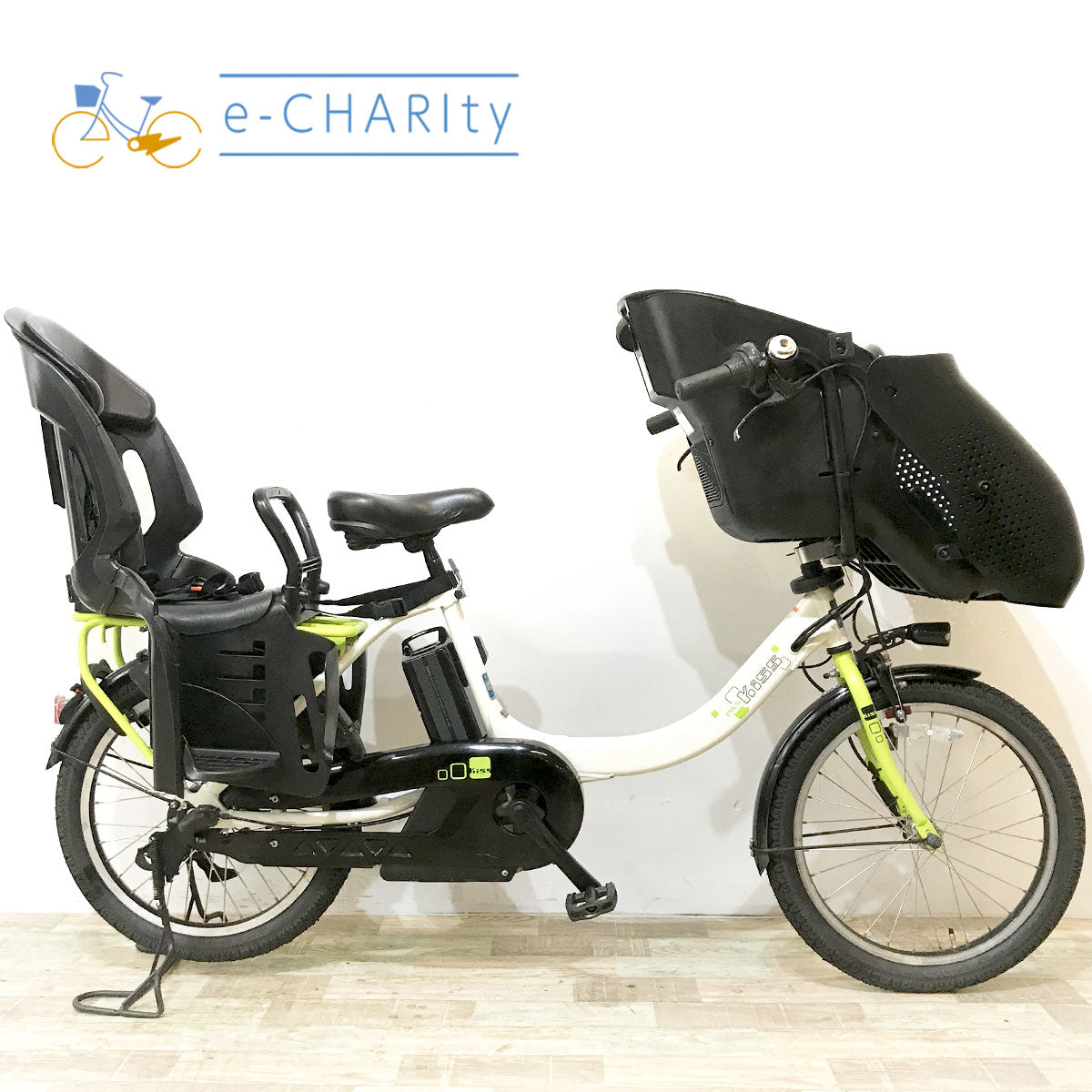 地域限定送料無料　キッスミニ　子供乗せ　8,9AH　パープル　神戸市　電動自転車 中古ヤマハPAS Kiss mini電動自転車が格安！子供乗せ20インチモデル