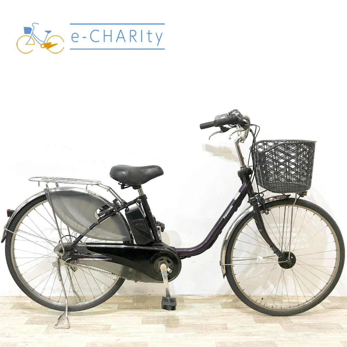 中古電動自転車 パナソニック ビビDX パープル 26インチ KK070