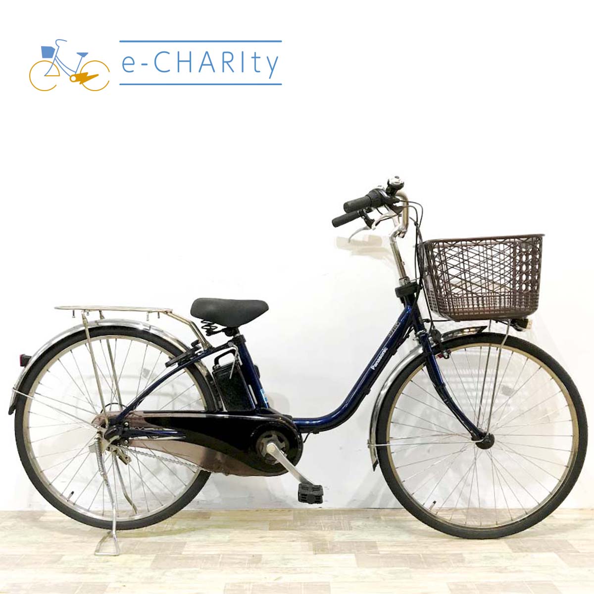 中古電動自転車 パナソニック ビビDX ネイビー 26インチ KK081