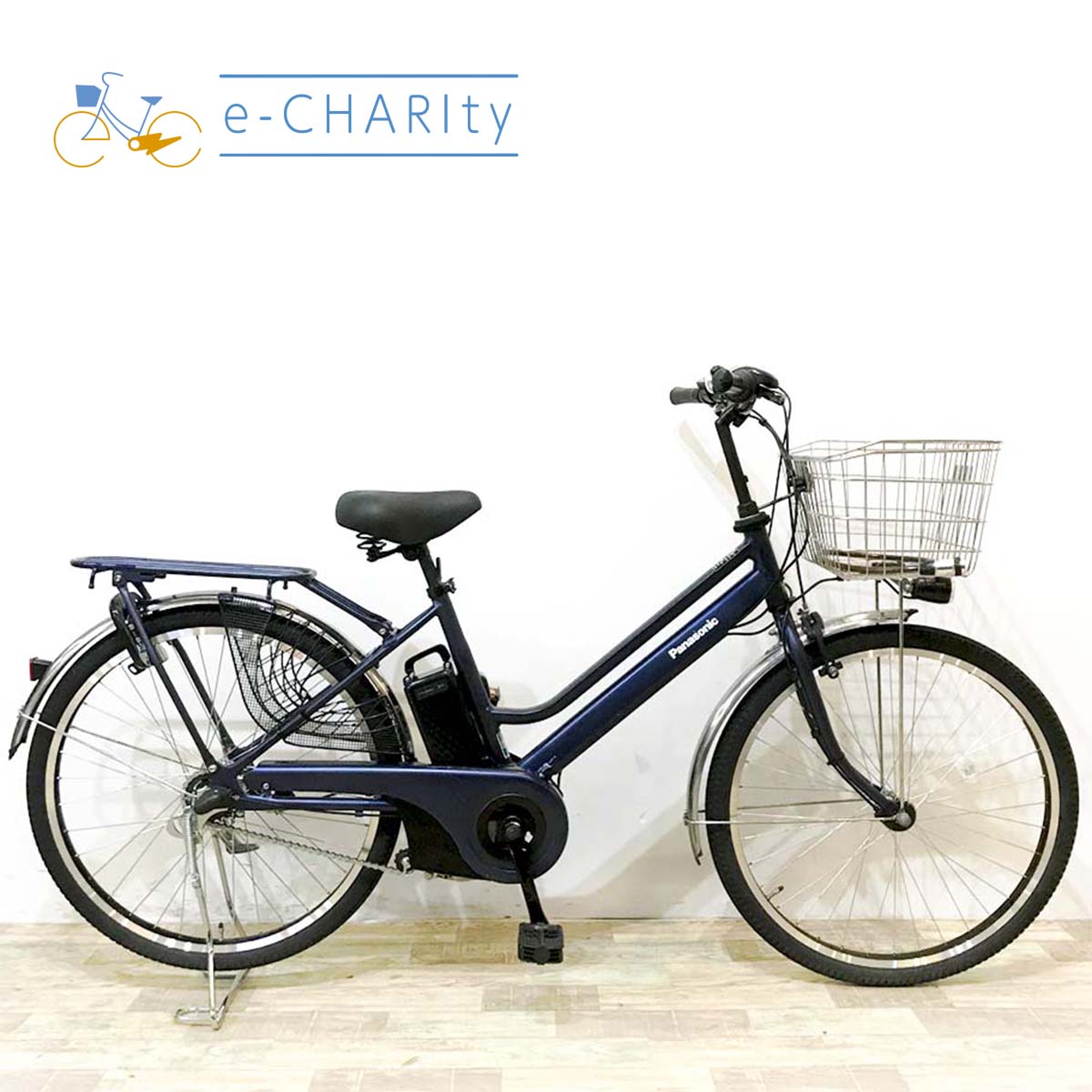 中古電動自転車 パナソニック ティモS ネイビー 26インチ KK087