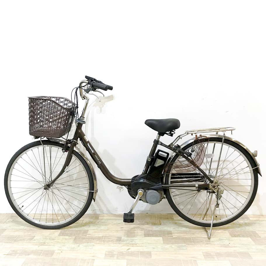 中古電動自転車 パナソニック ビビTX ブラウン 26インチ KK091