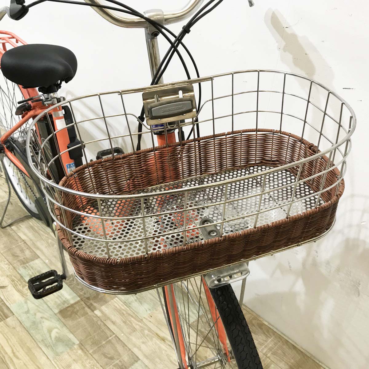 中古電動自転車 ブリヂストン アシスタベーシック オレンジ 26インチ KK101