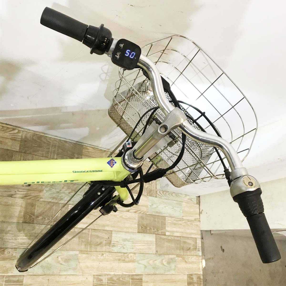中古電動自転車 ブリヂストン アルベルトe グリーン 27インチ KK110