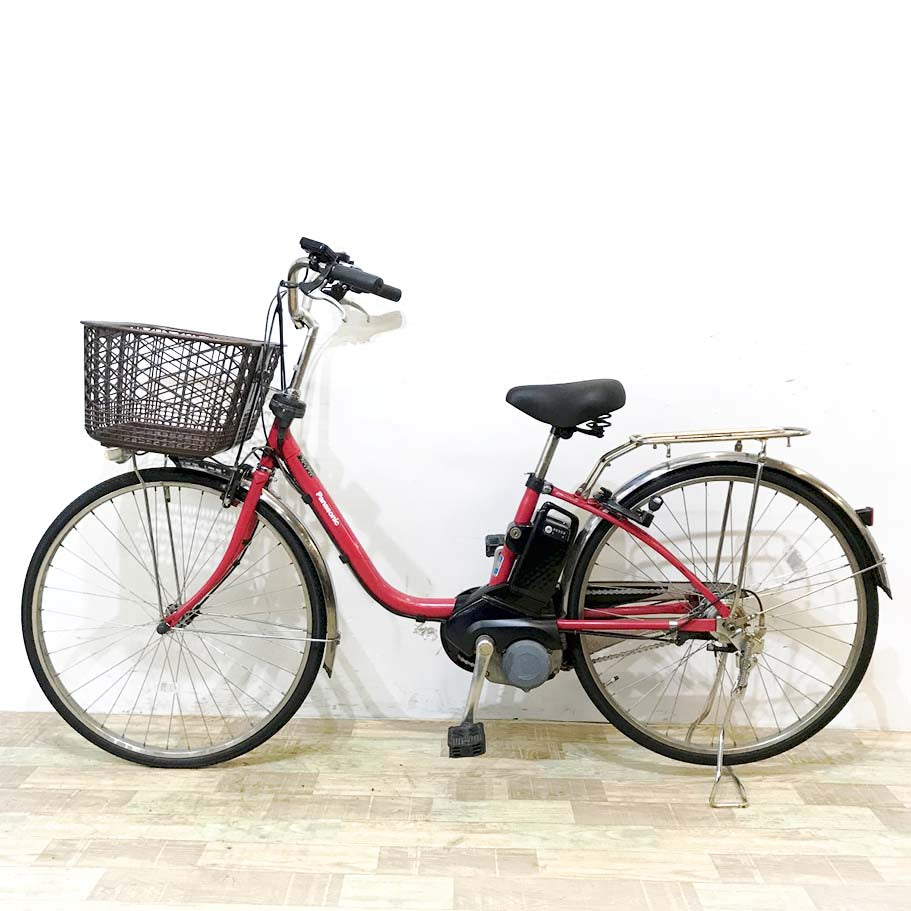 中古電動自転車 パナソニック ビビDX レッド 26インチ KL085