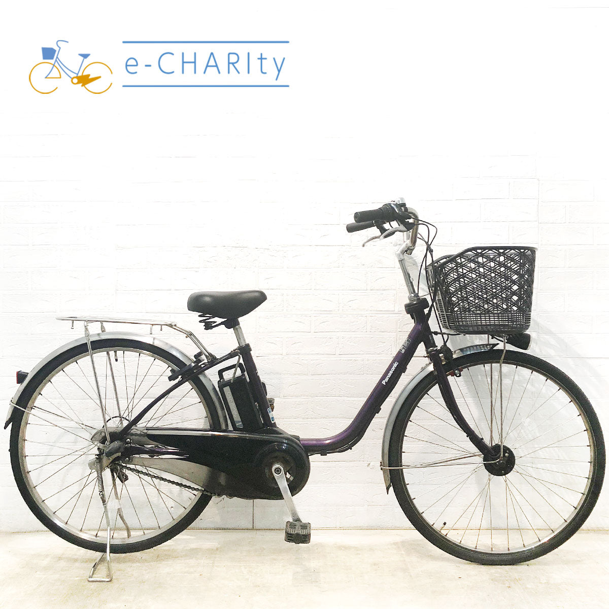 中古電動自転車 パナソニック ビビ DX パープル 26インチ YE103