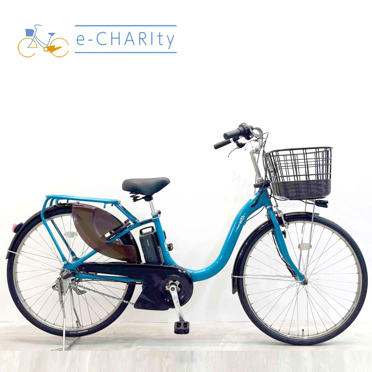 中古電動自転車 ヤマハ PAS ウィズ ブルー 26インチ YK020