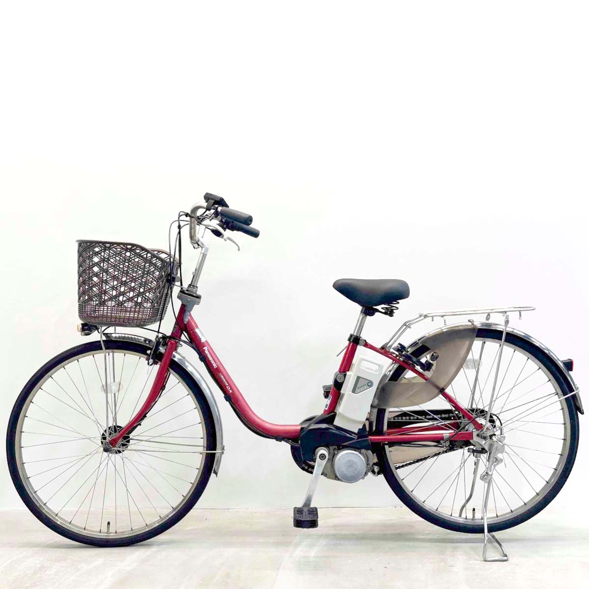 中古電動自転車 パナソニック ビビDX レッド 26インチ YK034