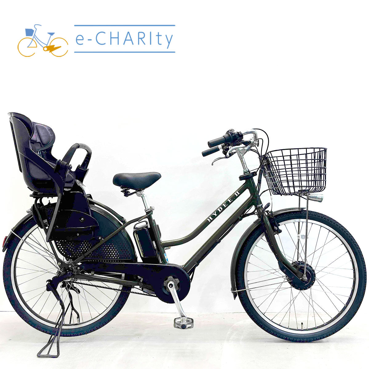 中古電動自転車 ブリヂストン ハイディツー カーキ 26インチ YK060