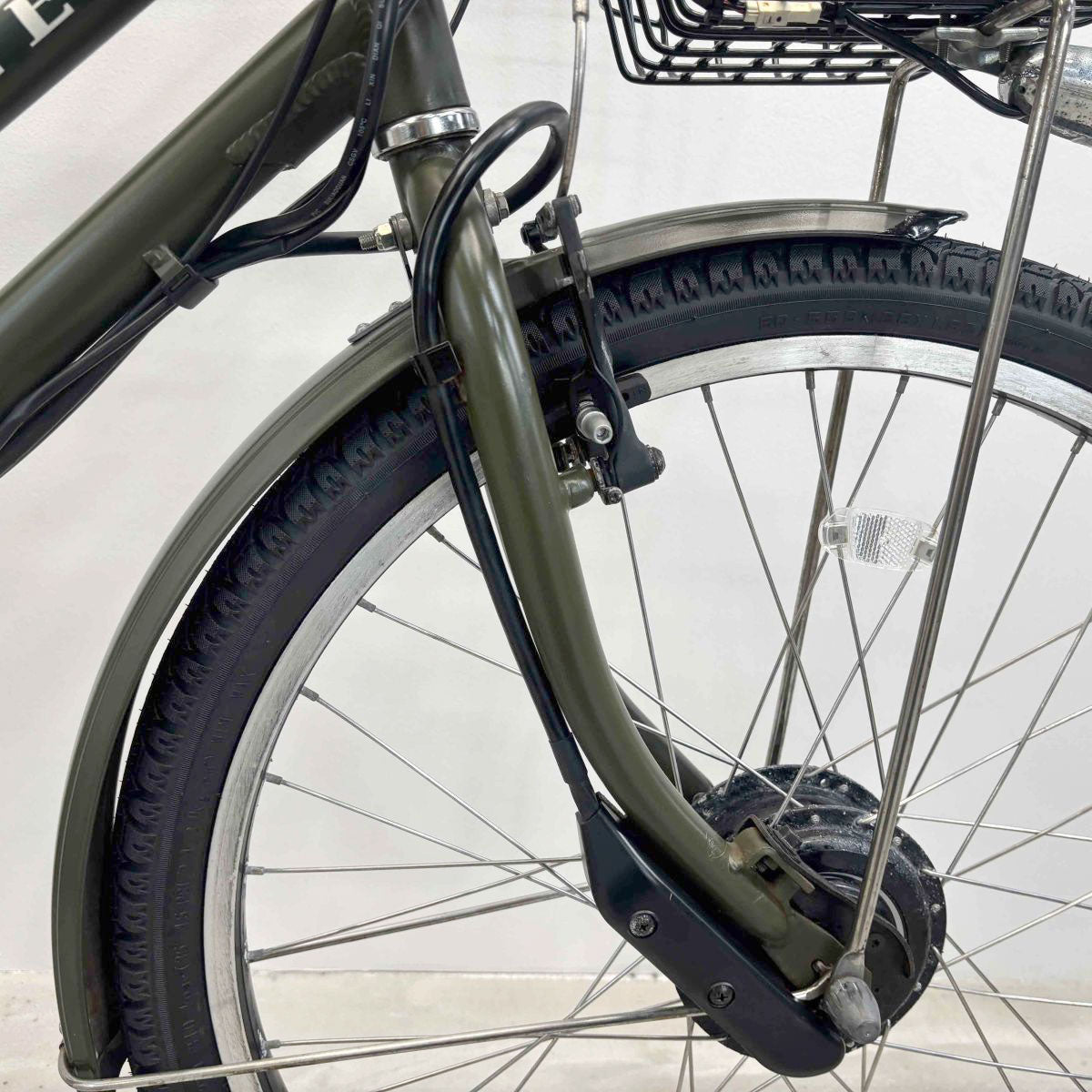 中古電動自転車 ブリヂストン ハイディツー カーキ 26インチ YK060
