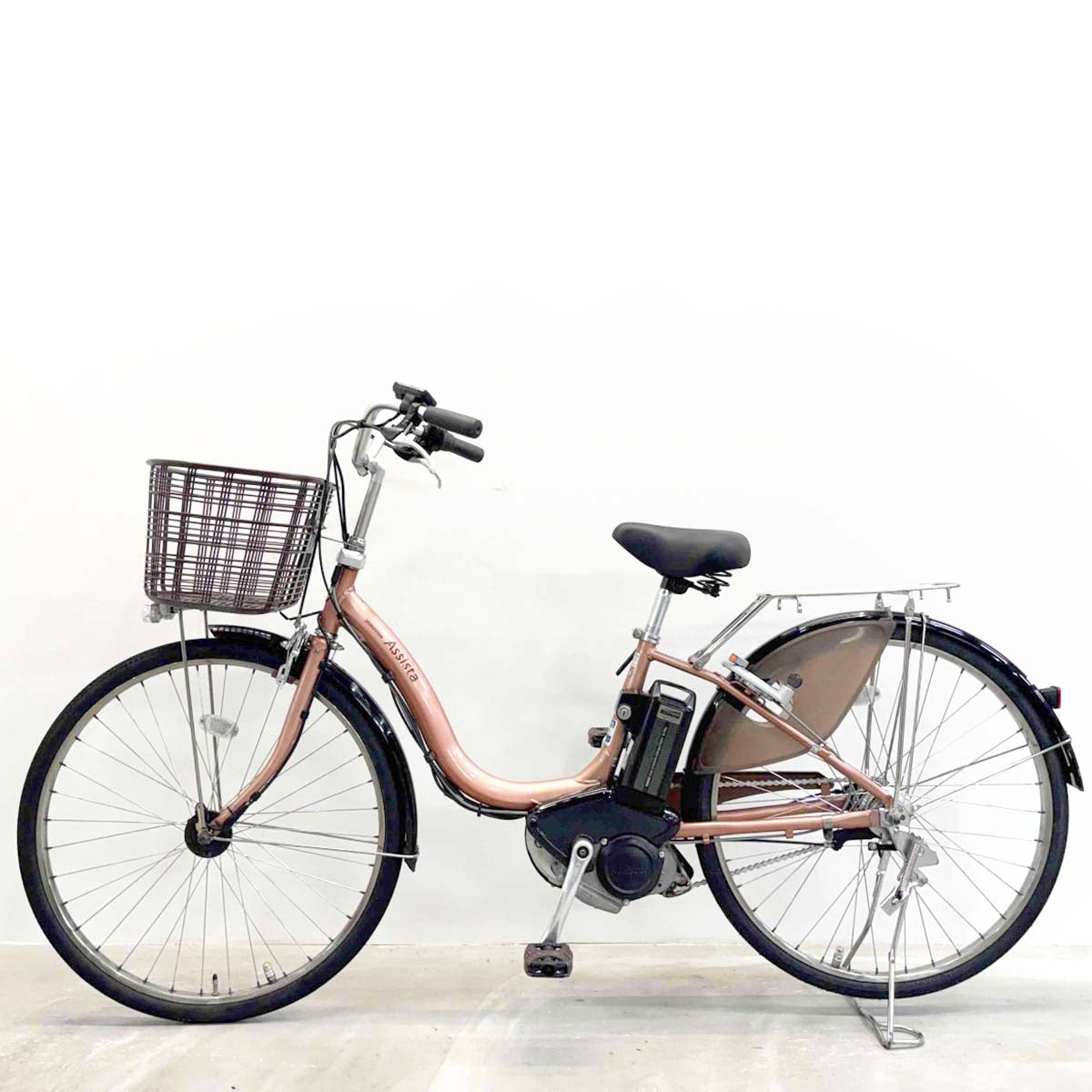 中古電動自転車 ブリヂストン アシスタDX ピンクゴールド ピンク 26インチ YK081