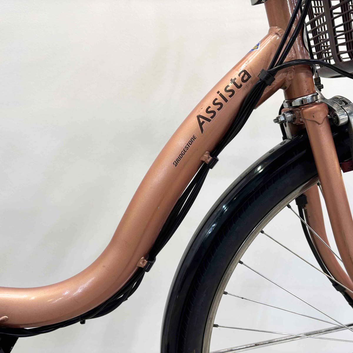 中古電動自転車 ブリヂストン アシスタDX ピンクゴールド ピンク 26インチ YK081