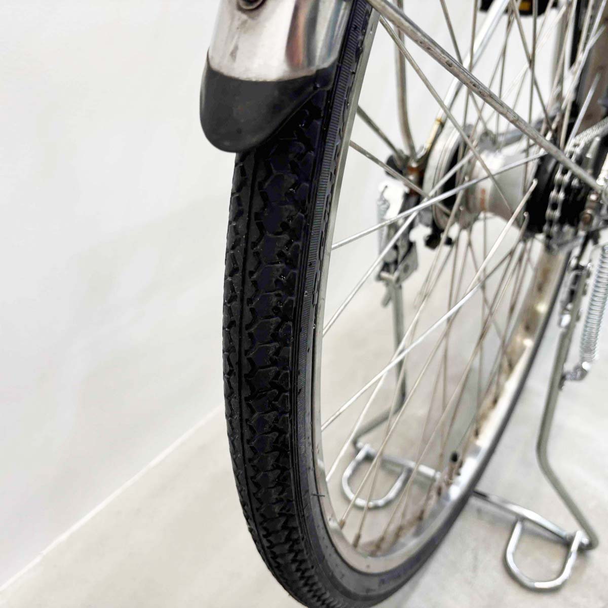 中古電動自転車 パナソニック ビビEXシティ シルバー 27インチ YK082