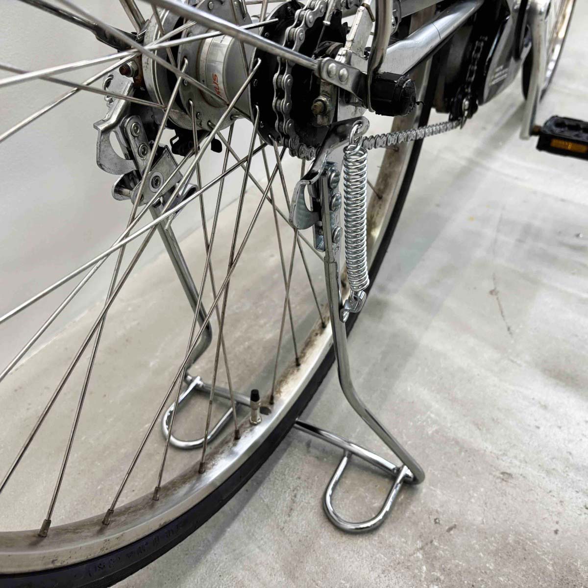 中古電動自転車 パナソニック ビビEXシティ シルバー 27インチ YK082