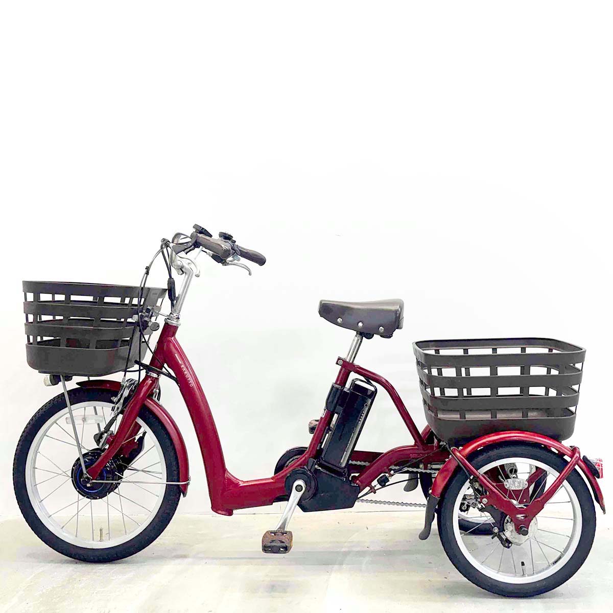 中古電動自転車 ブリヂストン ラクットワゴン レッド 20×16インチ YK098