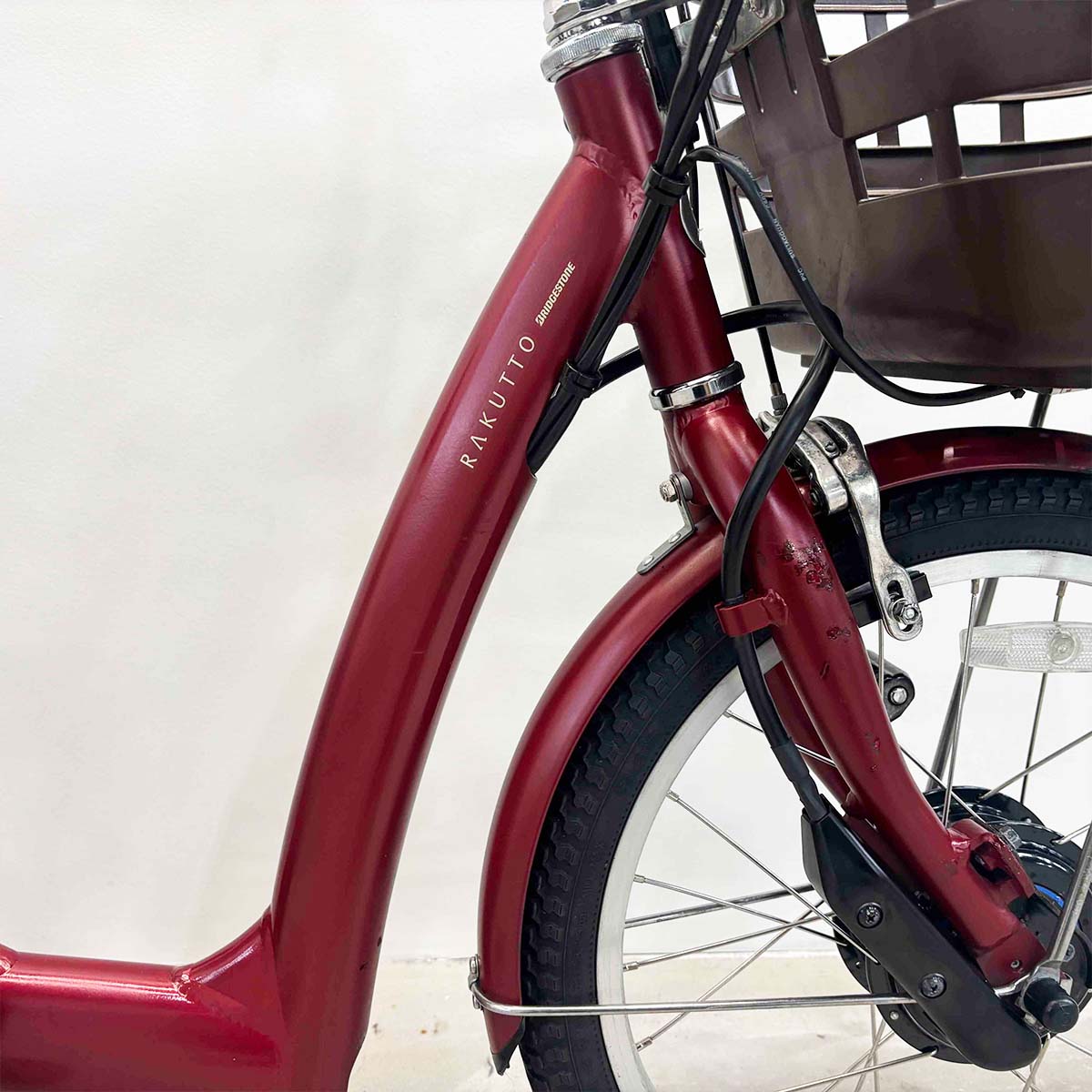 中古電動自転車 ブリヂストン ラクットワゴン レッド 20×16インチ YK098
