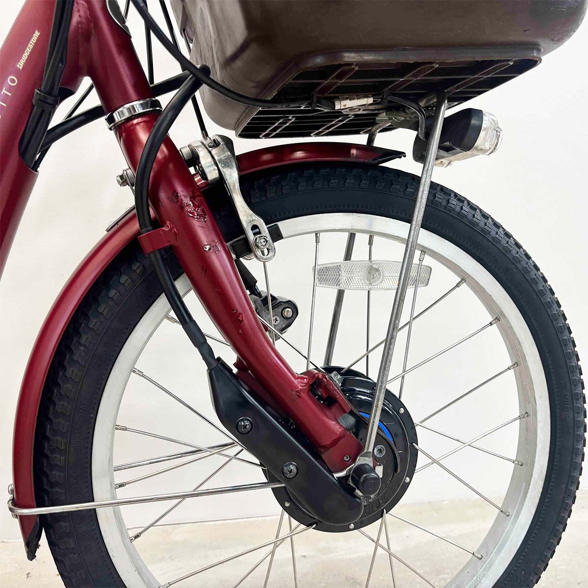 中古電動自転車 ブリヂストン ラクットワゴン レッド 20×16インチ YK098