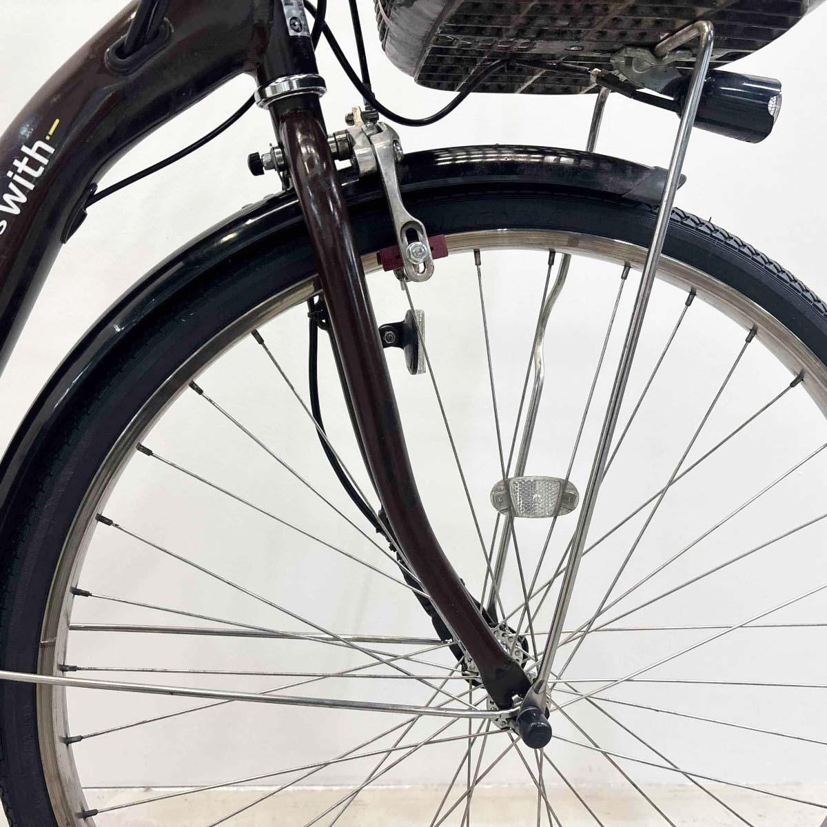 中古電動自転車 ヤマハ PAS ウィズ ブラウン 26インチ YL008