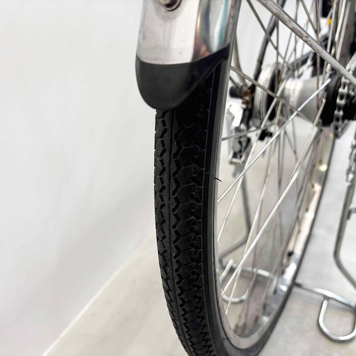 中古電動自転車 パナソニック ビビEXシティ グレー 27インチ YL038