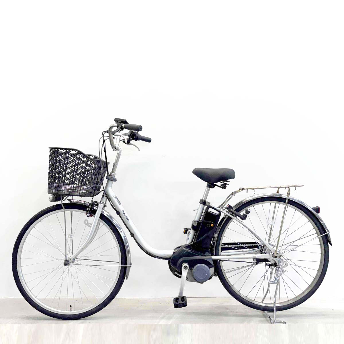 中古電動自転車 パナソニック ビビTX シルバー 26インチ YL043