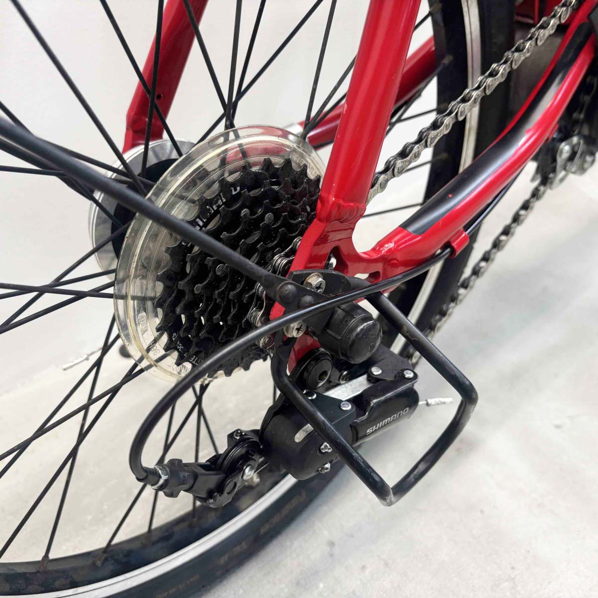 中古電動自転車 パナソニック オフタイム レッド 18×20インチ YL048