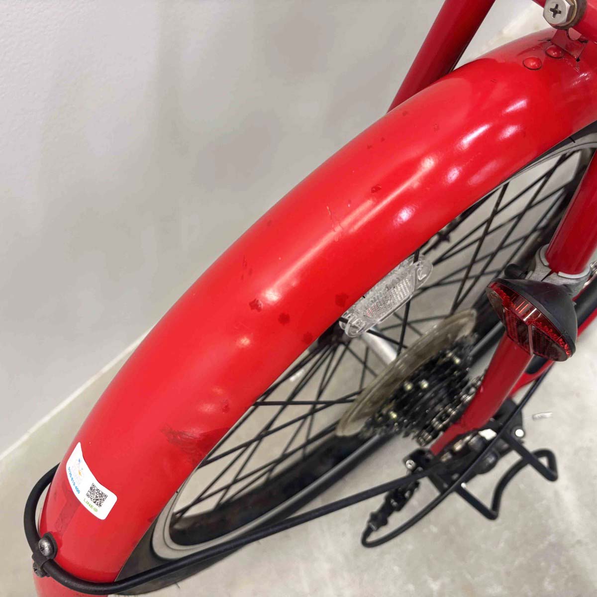 中古電動自転車 パナソニック オフタイム レッド 18×20インチ YL048