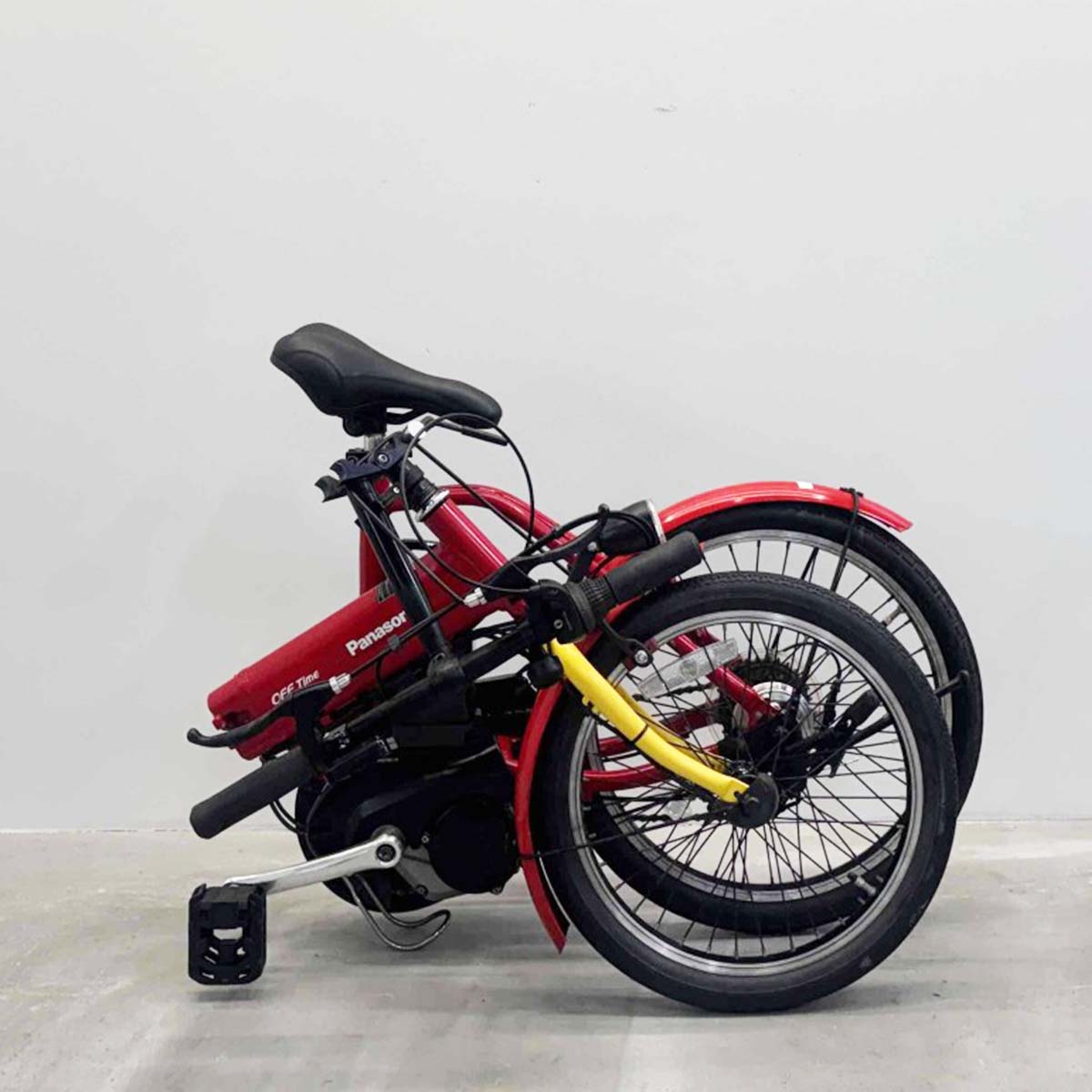 中古電動自転車 パナソニック オフタイム レッド 18×20インチ YL048