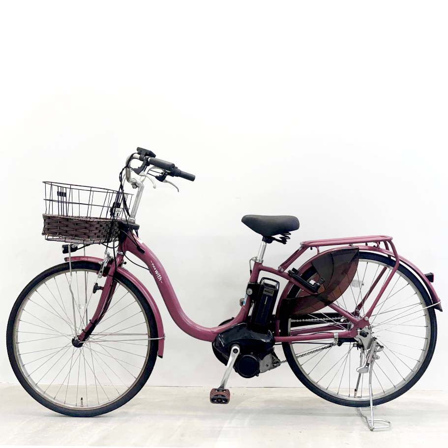 中古電動自転車 ヤマハ PAS ウィズDX ピンク 26インチ YL069