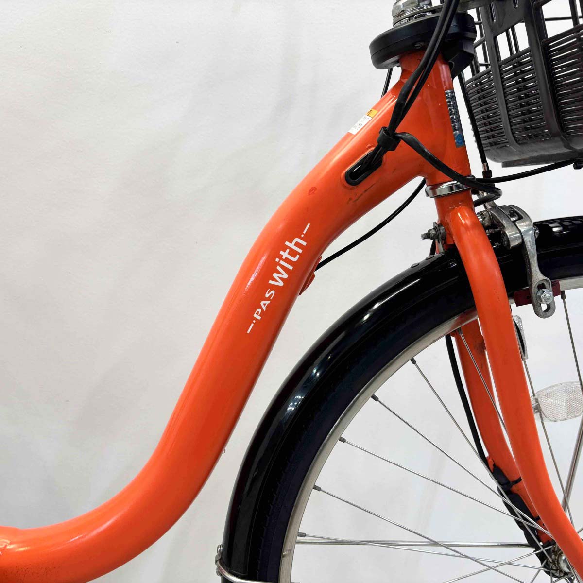 中古電動自転車 ヤマハ PAS ウィズ オレンジ 26インチ YL087