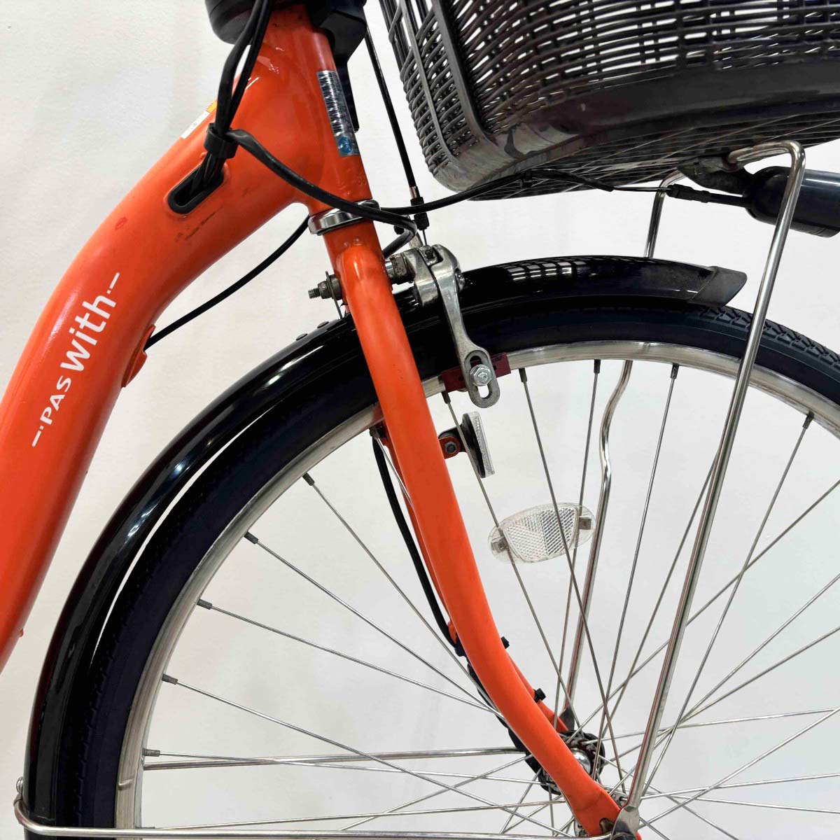 中古電動自転車 ヤマハ PAS ウィズ オレンジ 26インチ YL087
