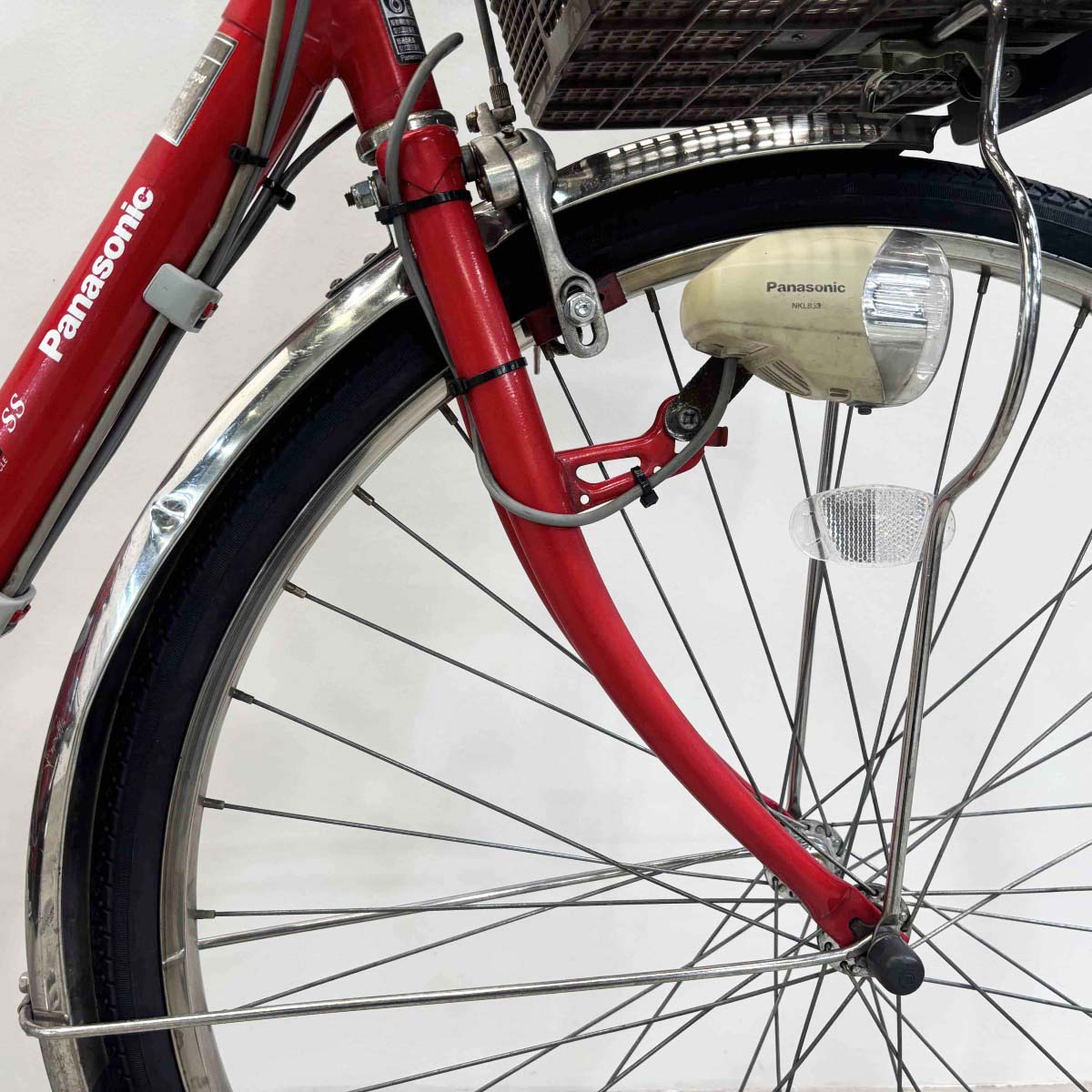 中古電動自転車 パナソニック ビビSS レッド 26インチ YL092