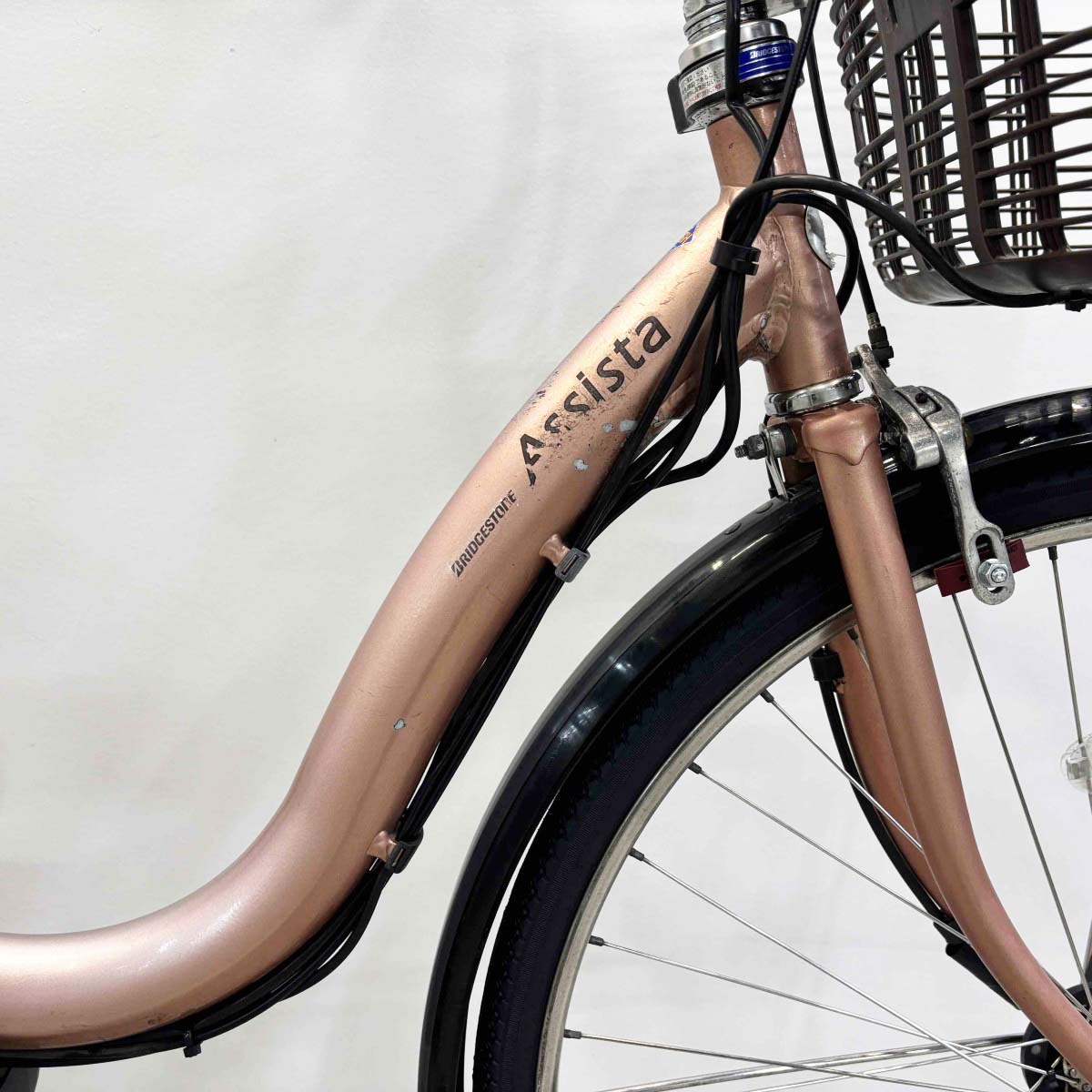 中古電動自転車 ブリヂストン アシスタDX ピンク 26インチ YL096