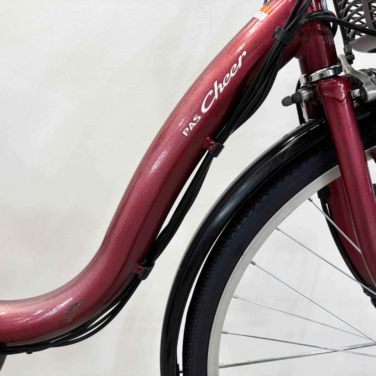 中古電動自転車 ヤマハ PAS チア レッド 26インチ YL102