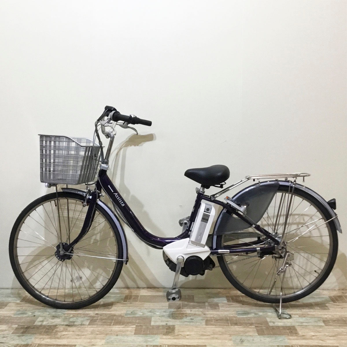 地域限定送料無料　アシスタ　新基準　12,8AH　パープル　神戸市　電動自転車