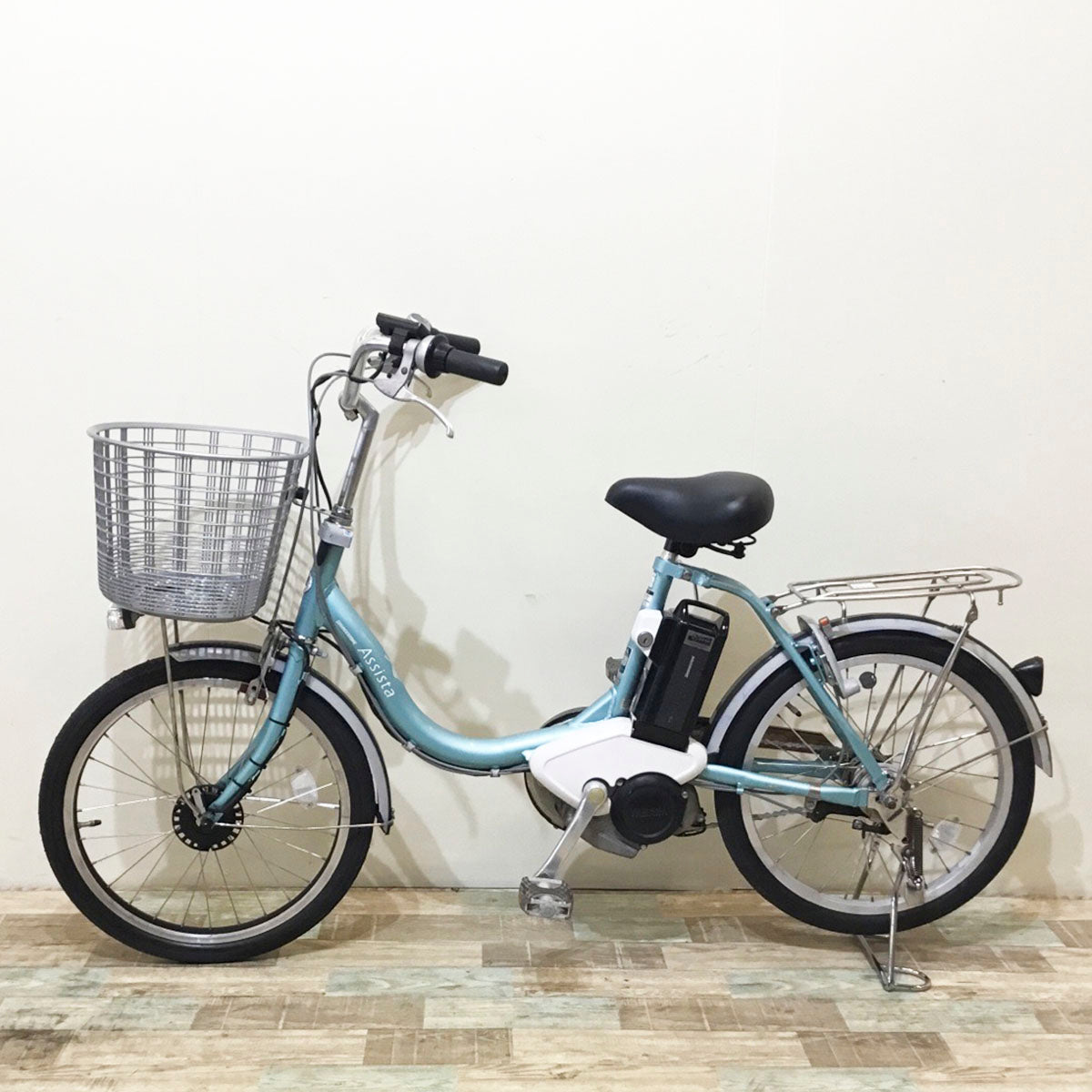 電動自転車【中古車】ブリヂストン アシスタ コンパクト 水色 KU076